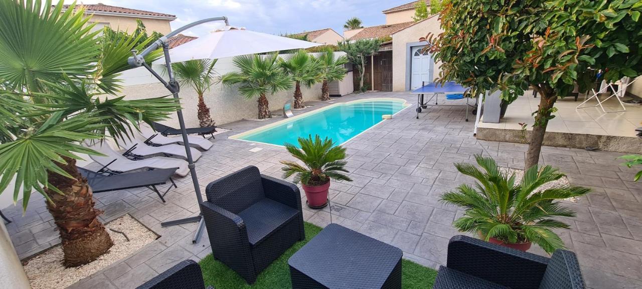 Villa Piscine De La Garrigue Florensac Екстериор снимка