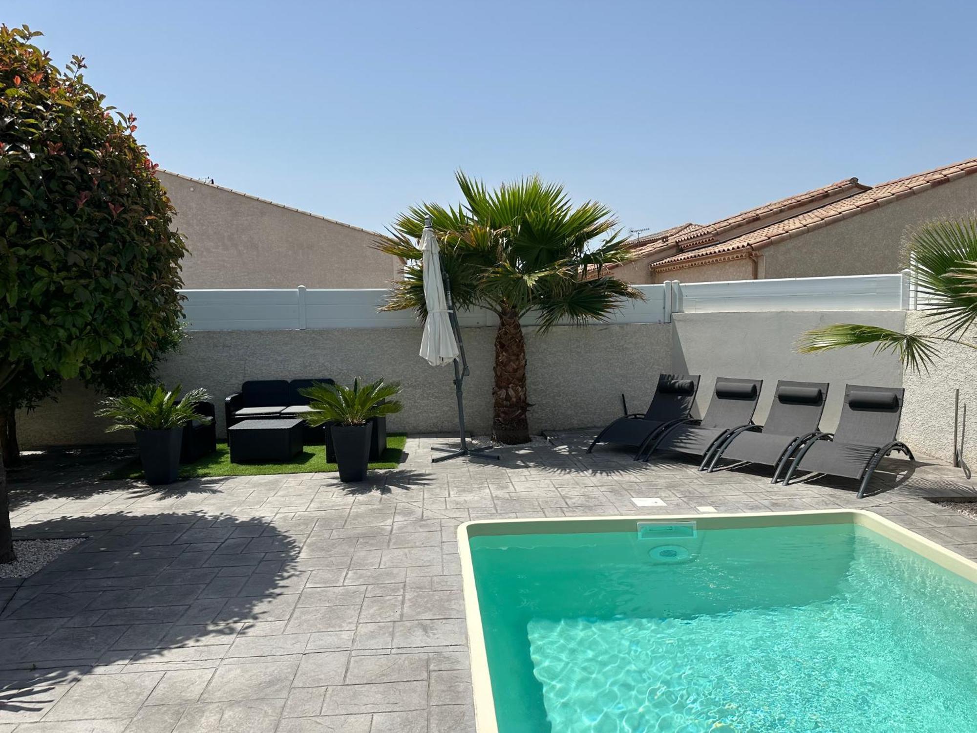 Villa Piscine De La Garrigue Florensac Екстериор снимка